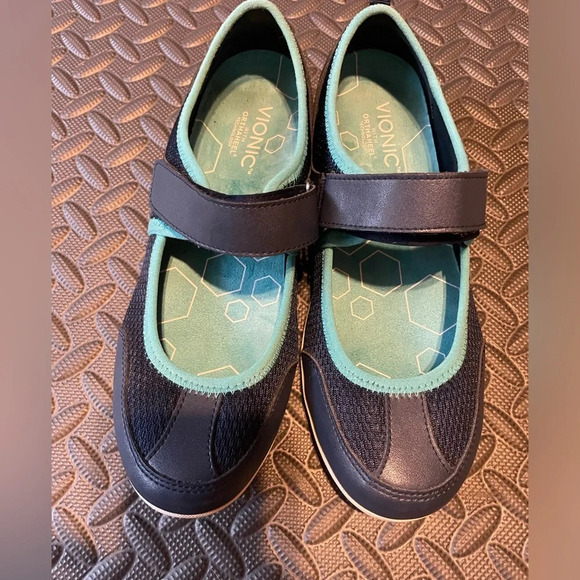 Vionic Navy Blue Orthaheel Technology Ailie Hoop and Loop Mary Jane Sneakers 7.5 - Picture 2 of 10